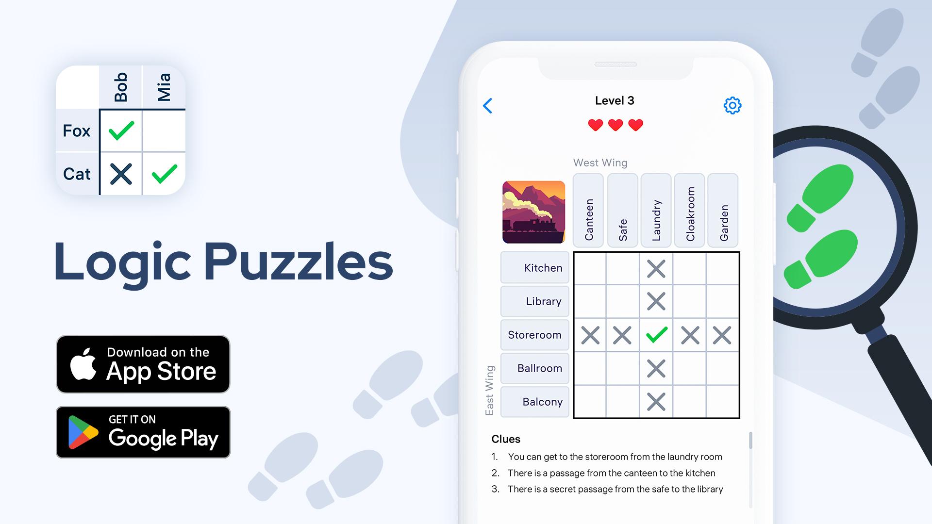 Meet Logic Puzzles, a new riddle game by Easybrain Meet Logic Puzzles, a new riddle game by Easybrain